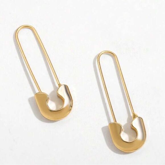 Safety Pin Earrings N1352 - Picture 1 of 5